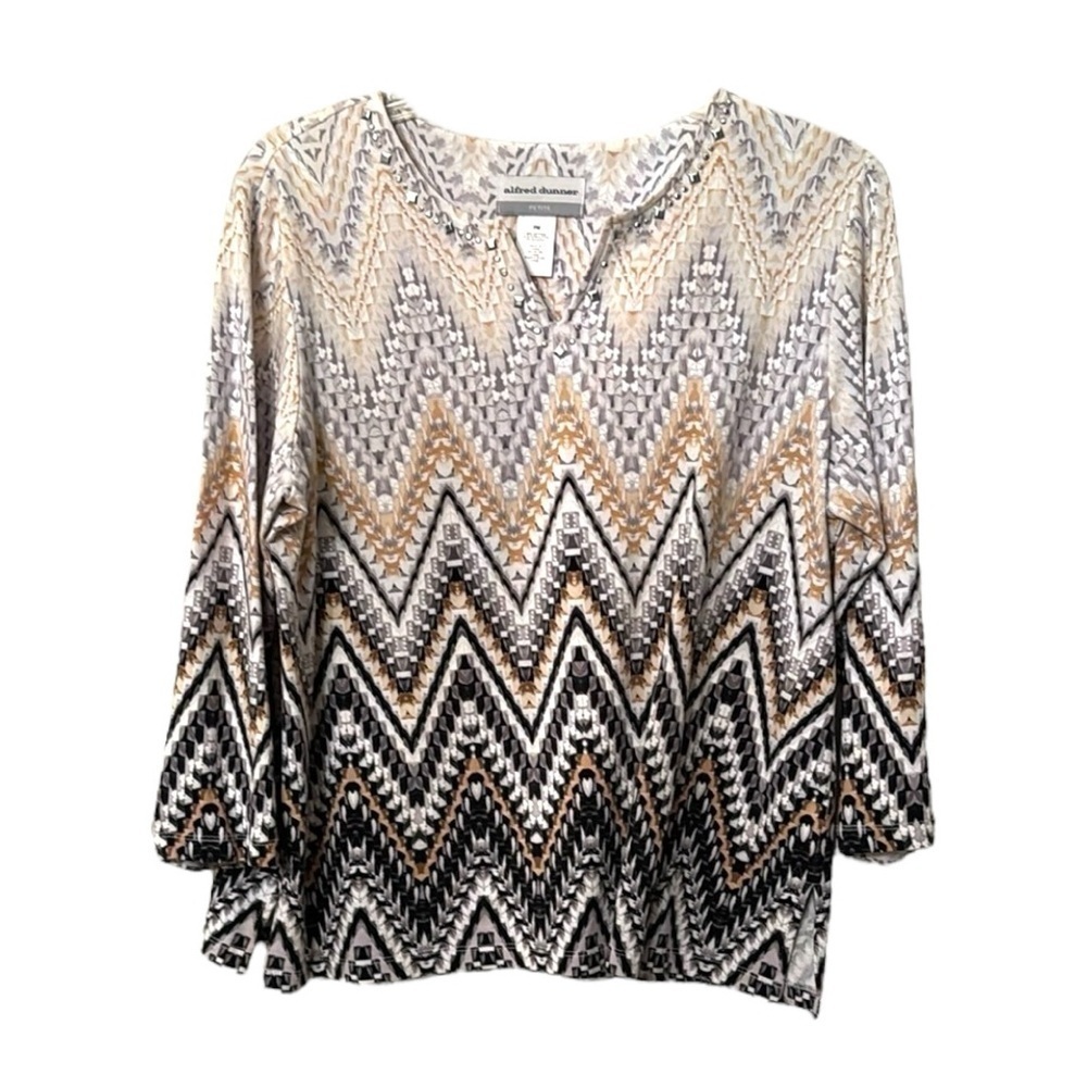 Alfred Dunner Multicolor Chevron Women's Top